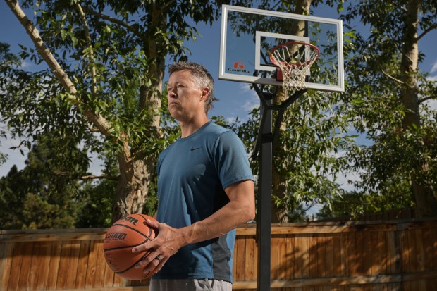 Former Heritage High school girls basketball coach Chad Hanson at his home in Highlands Ranch on Tuesday, Aug. 1, 2023. (Photo by Hyoung Chang/The Denver Post)