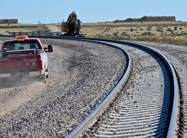 MxV Rail test tracks in the Puebloplex at the U.S. Army Pueblo Chemical Depot Oct. 18, 2023. (Photo by Andy Cross/The Denver Post)