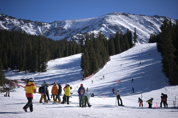 Skiers and snowboarders hit the slopes at Arapahoe Basin near Dillon on Wednesday, Nov. 22, 2023. (Photo by Hyoung Chang/The Denver Post)